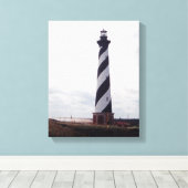 vuurtoren van Cape Hatteras Canvas Afdruk (Insitu (Houten vloer))