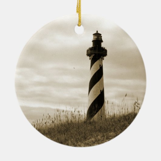 vuurtoren van Cape Hatteras Keramisch Ornament (Achterkant)