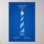Vuurtoren van Cape Hatteras - North Carolina - AD Poster (Voorkant)