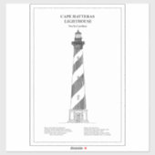 Vuurtoren van Cape Hatteras - North Carolina - BD Sticker (Vel)