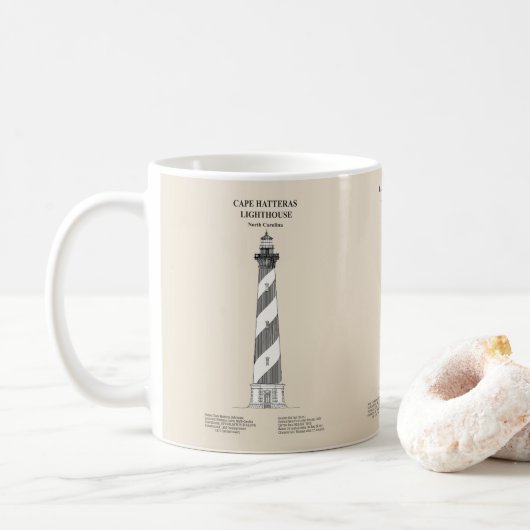 Vuurtoren van Cape Hatteras - North Carolina - SBD Koffiemok (Met donut)