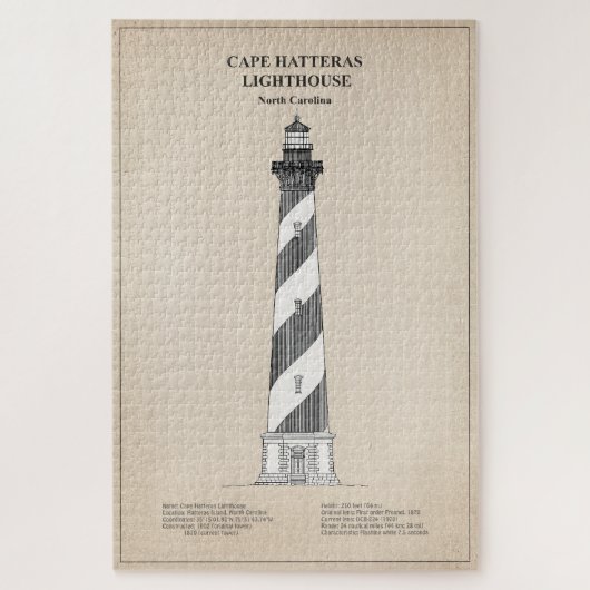 Vuurtoren van Cape Hatteras - North Carolina - SBD Legpuzzel (Verticaal)