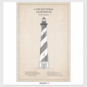 Vuurtoren van Cape Hatteras - North Carolina - SBD Sticker (Vel)