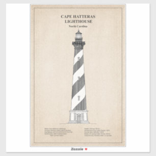 Vuurtoren van Cape Hatteras - North Carolina - SBD Sticker