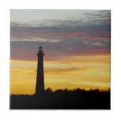 vuurtoren van Cape Hatteras op zonsondergang Tegeltje (Voorkant)