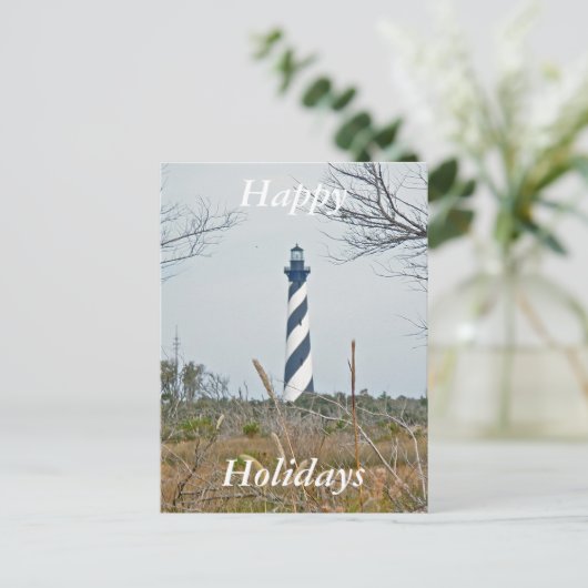 Vuurtoren van Cape Hatteras Prettige feestdagen (Staand voorkant)