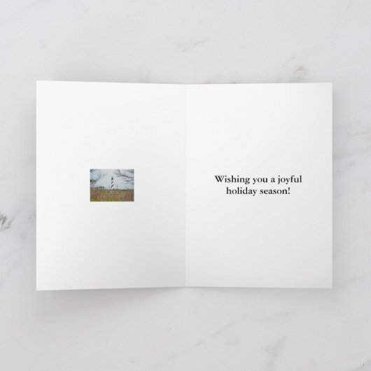 Vuurtoren van Cape Hatteras Prettige feestdagen Kaart (Binnen)