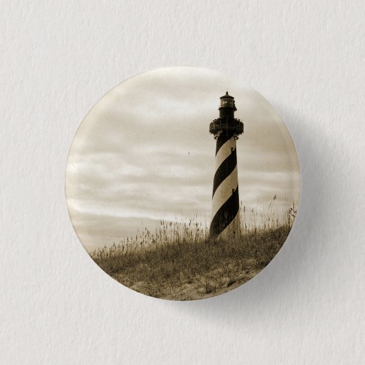 vuurtoren van Cape Hatteras Ronde Button 3,2 Cm (Voorkant)