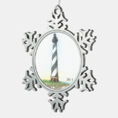 vuurtoren van Cape Hatteras Snowflake Ornament (Rechts)