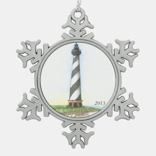 vuurtoren van Cape Hatteras Snowflake Ornament (Voorkant)