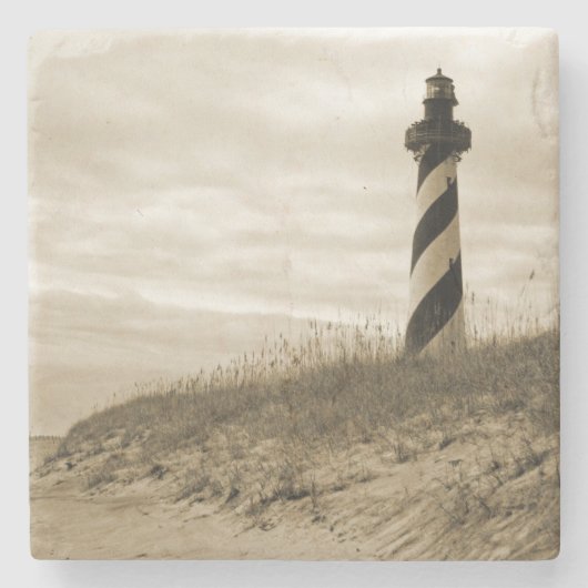 vuurtoren van Cape Hatteras Stenen Onderzetter (Voorkant)