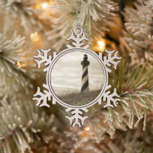 vuurtoren van Cape Hatteras Tin Sneeuwvlok Ornament
