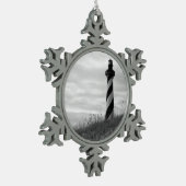 vuurtoren van Cape Hatteras Tin Sneeuwvlok Ornament (Links)
