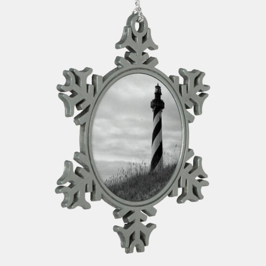 vuurtoren van Cape Hatteras Tin Sneeuwvlok Ornament (Links)