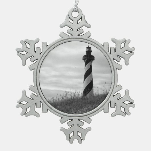 vuurtoren van Cape Hatteras Tin Sneeuwvlok Ornament (Voorkant)