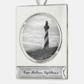 vuurtoren van Cape Hatteras Verzilverd Banner Ornament (Links)