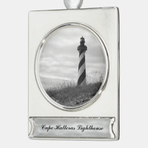 vuurtoren van Cape Hatteras Verzilverd Banner Ornament