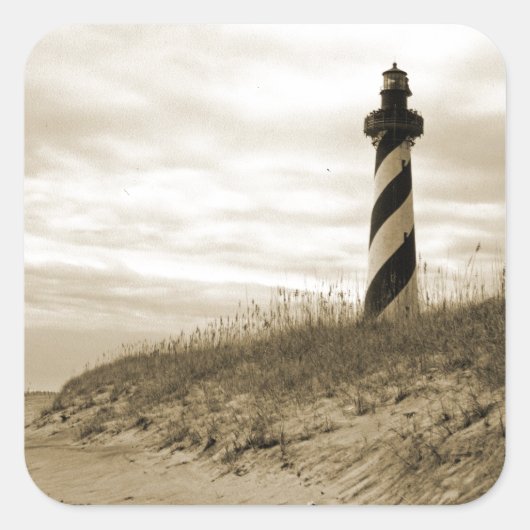 vuurtoren van Cape Hatteras Vierkante Sticker (Voorkant)