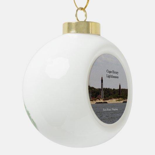 vuurtoren van Cape Henry Keramische Bal Ornament (Links)