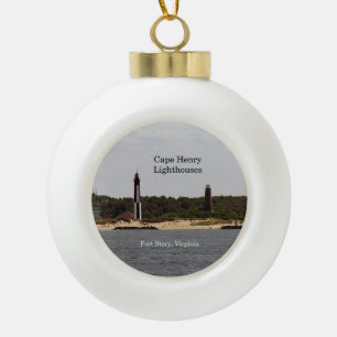 vuurtoren van Cape Henry Keramische Bal Ornament