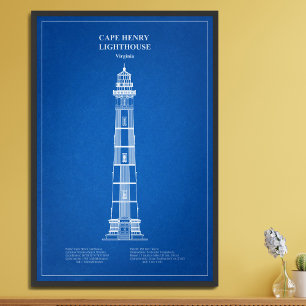 Vuurtoren van Cape Henry - Virginia - AD Foto Afdruk