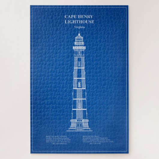 Vuurtoren van Cape Henry - Virginia - AD Legpuzzel (Verticaal)