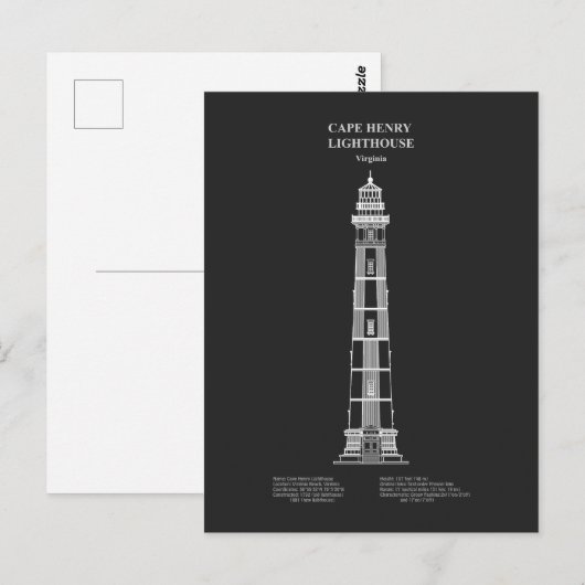 Vuurtoren van Cape Henry - Virginia - PD Briefkaart (Voorkant / Achterkant)