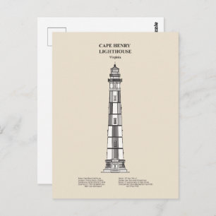Vuurtoren van Cape Henry - Virginia - SBD Briefkaart