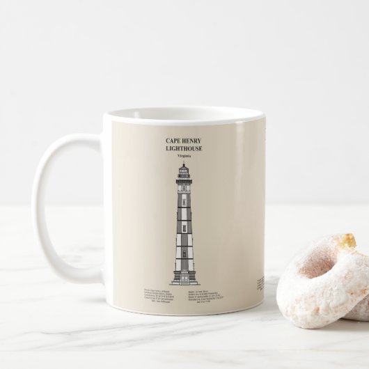 Vuurtoren van Cape Henry - Virginia - SBD Koffiemok (Met donut)