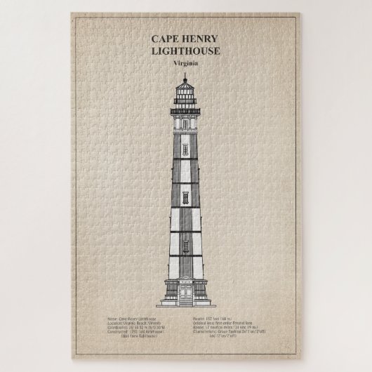 Vuurtoren van Cape Henry - Virginia - SBD Legpuzzel (Verticaal)