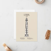 Vuurtoren van Cape Henry - Virginia - SBD Notitiekaartje (Voorkant / Achterkant in situ)