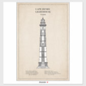 Vuurtoren van Cape Henry - Virginia - SBD Sticker (Vel)