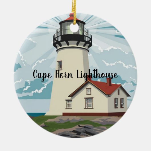 vuurtoren van Cape Horn, Chili Keramisch Ornament (Achterkant)