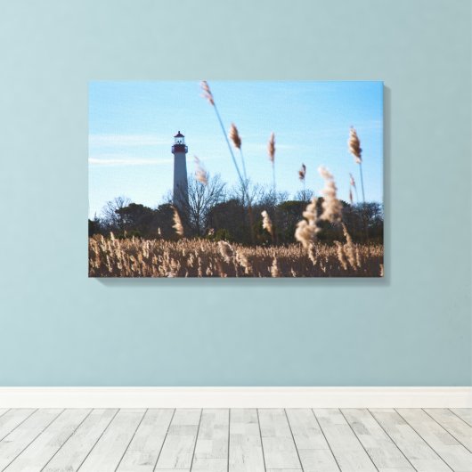 vuurtoren van Cape May Canvas Afdruk (Insitu (Houten vloer))