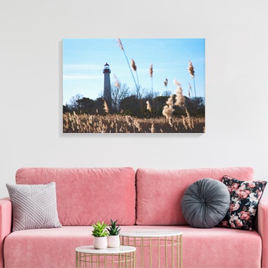 vuurtoren van Cape May Canvas Afdruk (Insitu (Woonkamer))