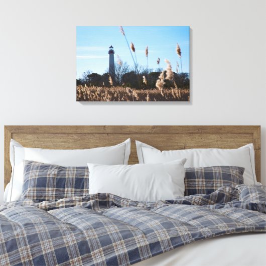 vuurtoren van Cape May Canvas Afdruk (Insitu (Slaapkamer))