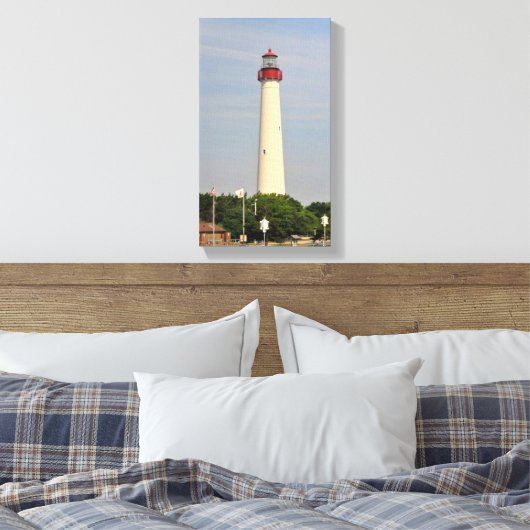 vuurtoren van Cape May Canvas Afdruk (Insitu (Slaapkamer))