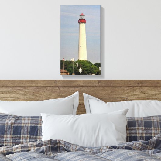 vuurtoren van Cape May Canvas Afdruk (Insitu (Slaapkamer))