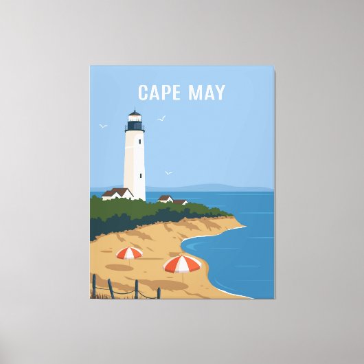 vuurtoren van Cape May Canvas Afdruk (Voorkant)