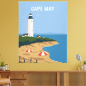 vuurtoren van Cape May Canvas Afdruk (Insitu (Woonkamer))