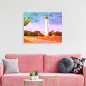 vuurtoren van Cape May Canvas Afdruk (Insitu (Woonkamer))