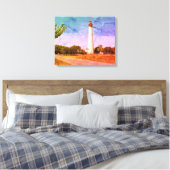 vuurtoren van Cape May Canvas Afdruk (Insitu (Slaapkamer))