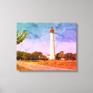 vuurtoren van Cape May Canvas Afdruk