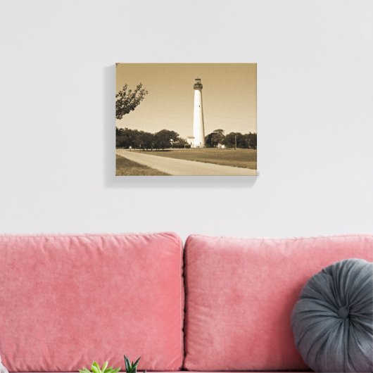 vuurtoren van Cape May Canvas Afdruk (Insitu (Woonkamer))