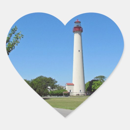 vuurtoren van Cape May Hart Sticker (Voorkant)