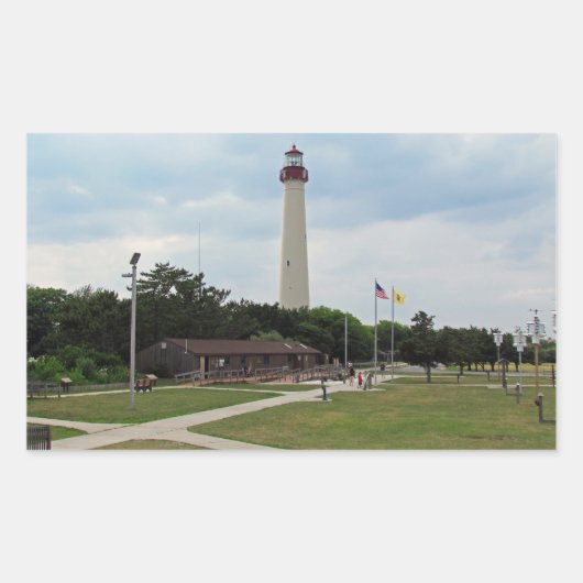 vuurtoren van Cape May Rechthoekige Sticker (Voorkant)