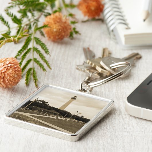 vuurtoren van Cape May Sleutelhanger (Zijkant)