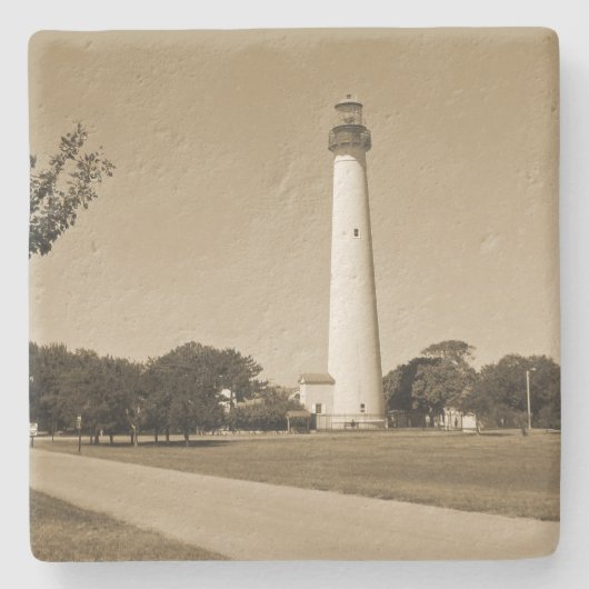 vuurtoren van Cape May Stenen Onderzetter (Voorkant)