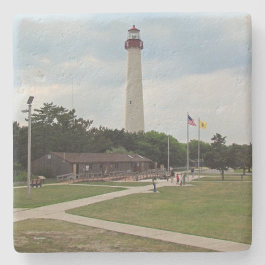 vuurtoren van Cape May Stenen Onderzetter (Voorkant)