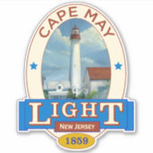vuurtoren van Cape May Sticker (Voorkant)